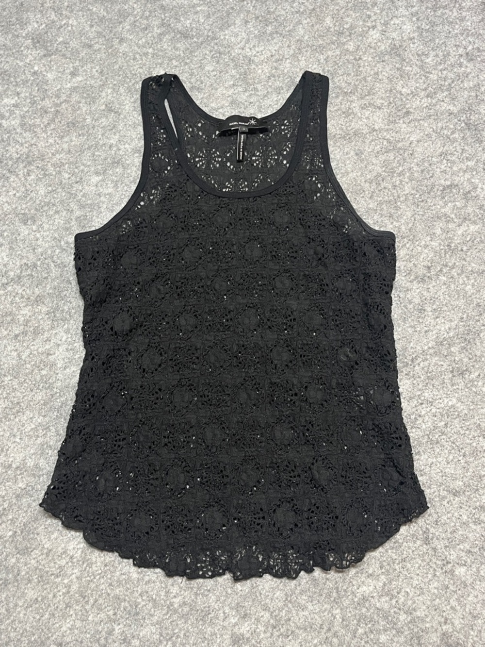 Isabel Marant Black Crochet Lace Tank Top